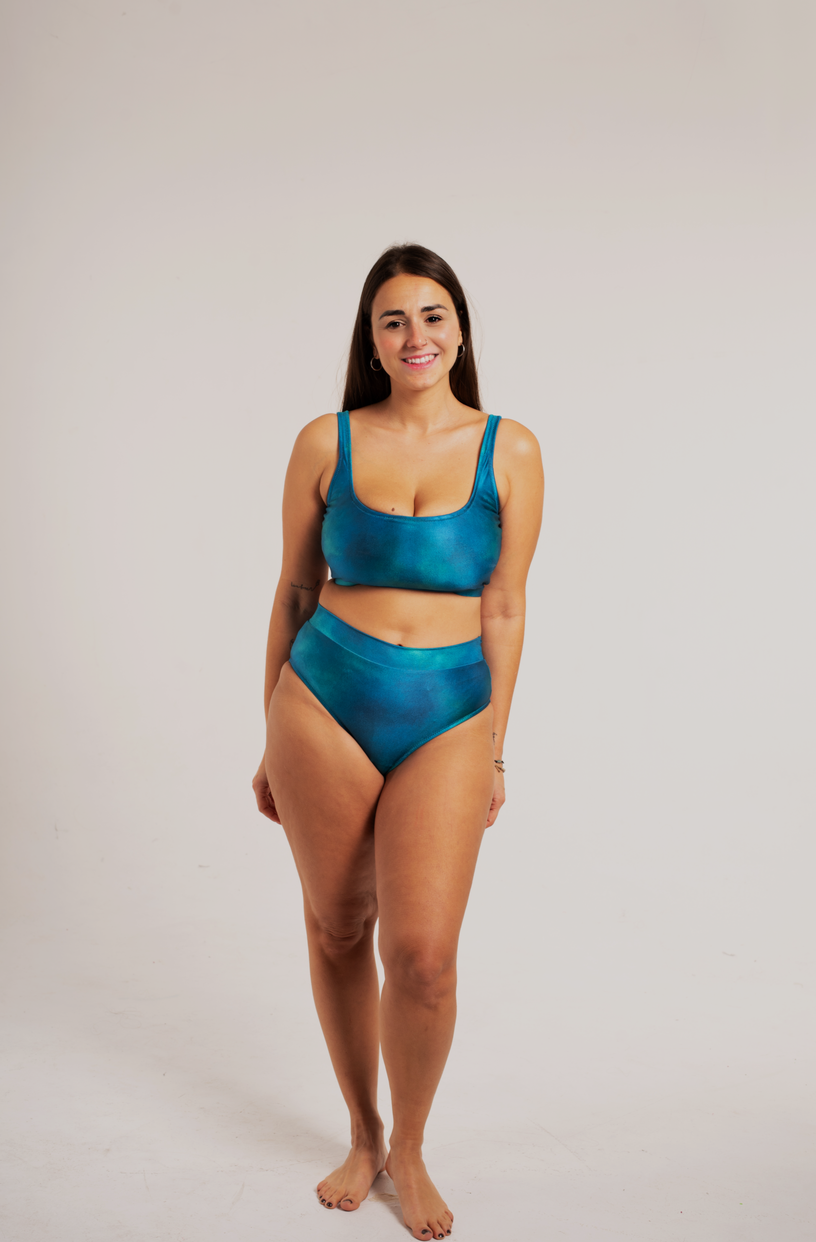 Ocean Metallic Scoop- Neck Top